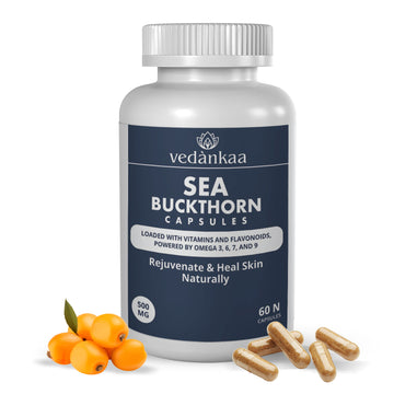 Vedànkaa Sea Buckthorn Capsules – Skin, Heart & Immunity Support | 500 mg, 60 Veg Caps