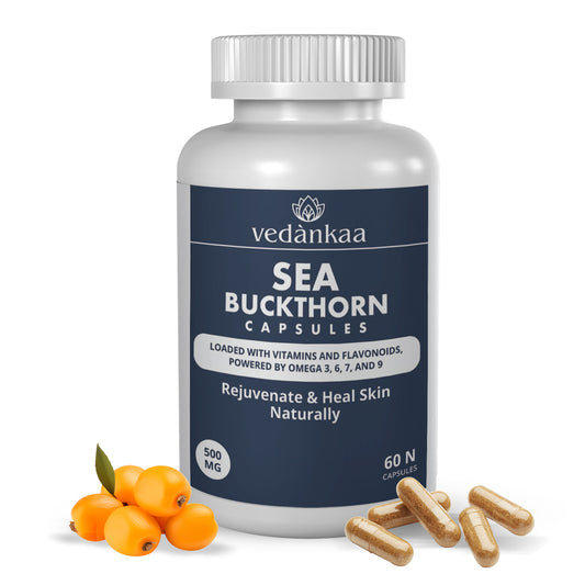Vedànkaa Sea Buckthorn Capsules – Skin, Heart & Immunity Support | 500 mg, 60 Veg Caps