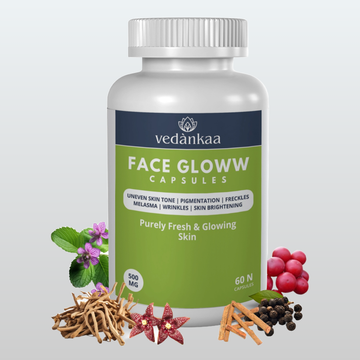 Vedànkaa Face Glow – 60 Capsules for Skin Brightening, Dark Spot & Wrinkle Reduction