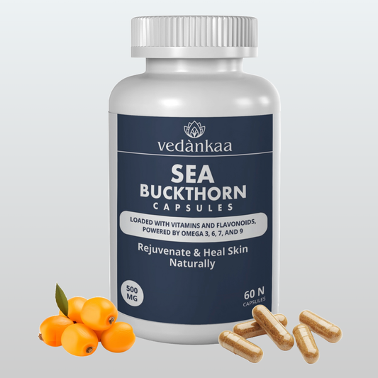 Vedànkaa Sea Buckthorn Capsules – Skin, Heart & Immunity Support | 500 mg, 60 Veg Caps