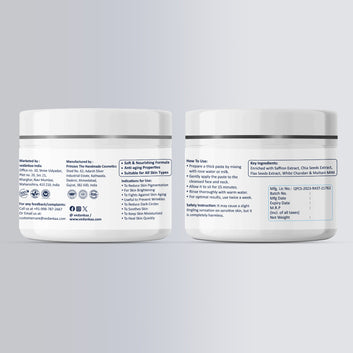 Vedànkaa Xcellent D-Tan Face Pack for Glowing Skin with Saffron, Multani Mitti & Chandan